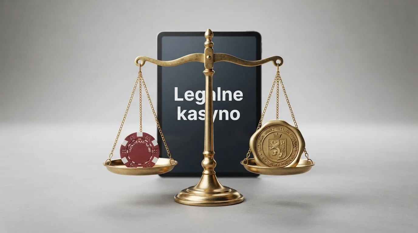 Waga i pieczęć obok napisu o państwowym monopolu na kasyno online